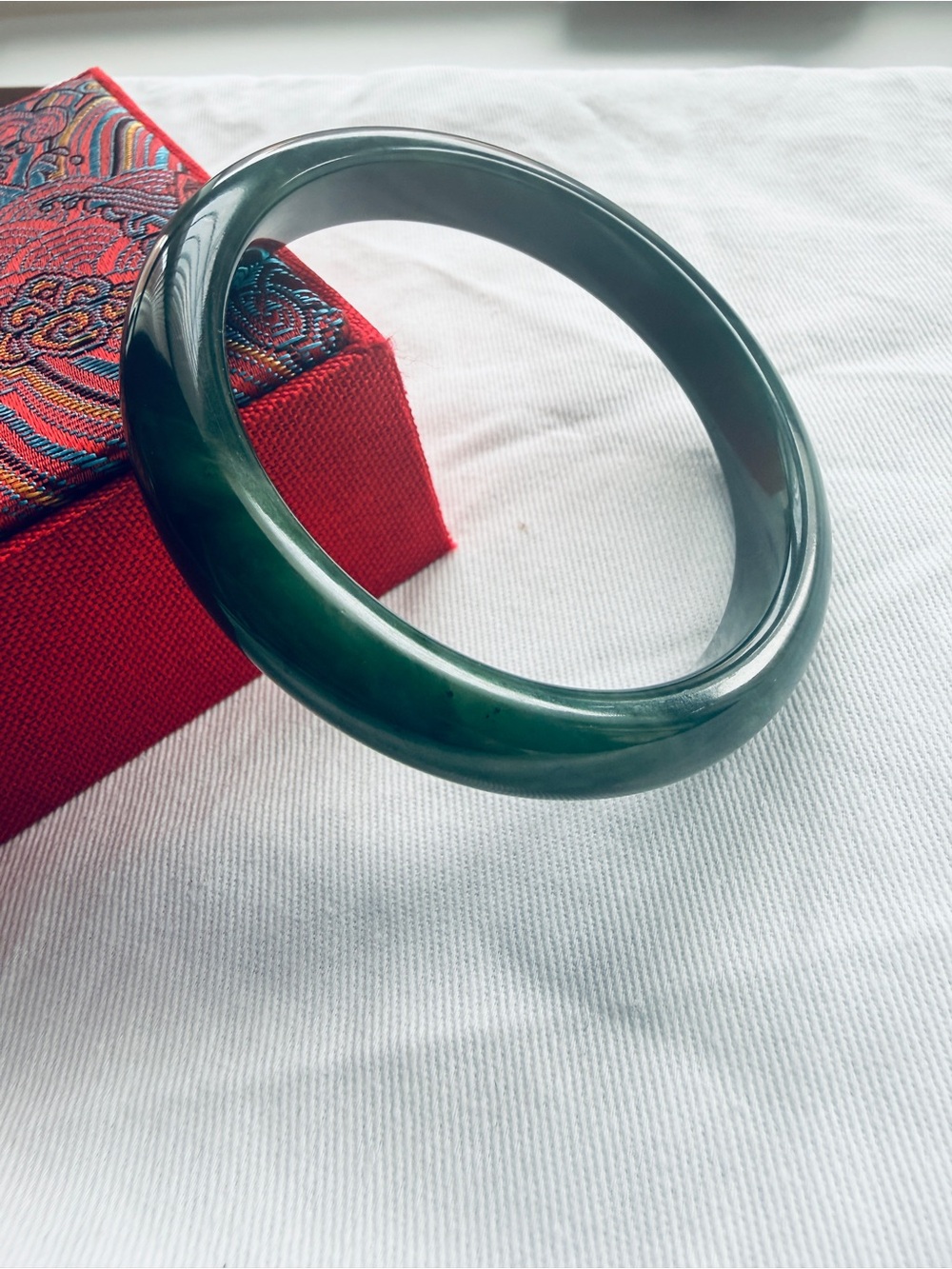 Natural Certified HeTian Jade Bangle Bracelet 60mm with certificate
